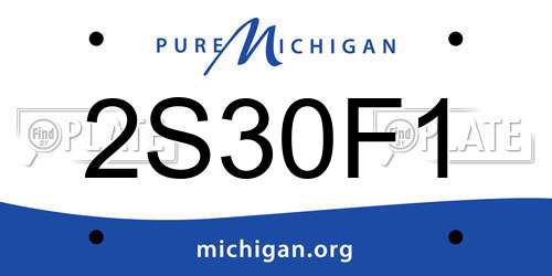 2S30F1 Michigan License Plate