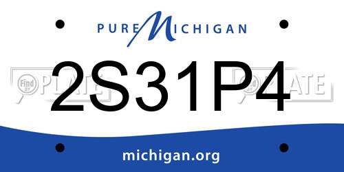 2S31P4 Michigan License Plate