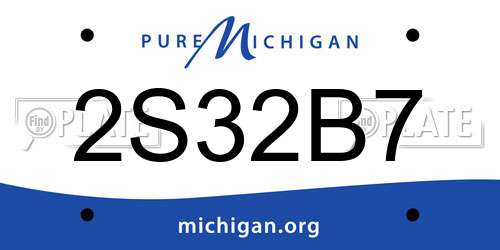 2S32B7 Michigan License Plate