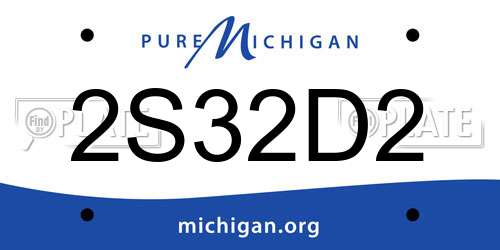 2S32D2 Michigan License Plate