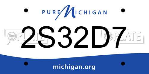 2S32D7 Michigan License Plate