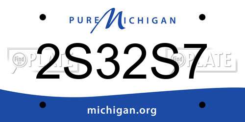 2S32S7 Michigan License Plate