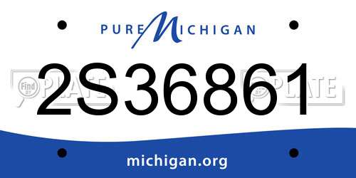 2S36861 Michigan License Plate