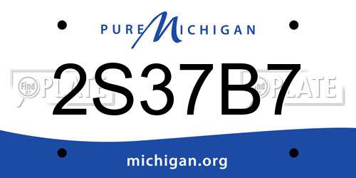 2S37B7 Michigan License Plate