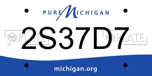 2S37D7 Michigan License Plate