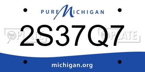 2S37Q7 Michigan License Plate