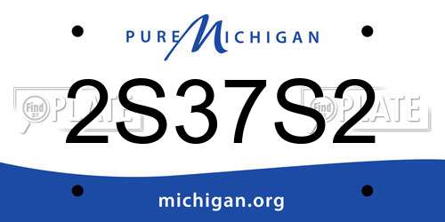 2S37S2 Michigan License Plate