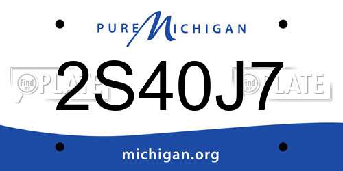 2S40J7 Michigan License Plate