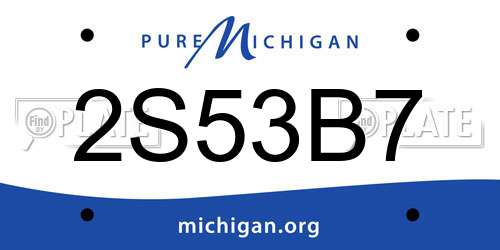 2S53B7 Michigan License Plate
