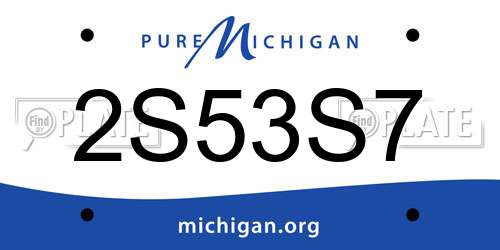 2S53S7 Michigan License Plate