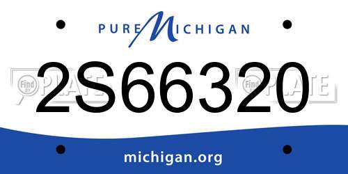 2S66320 Michigan License Plate