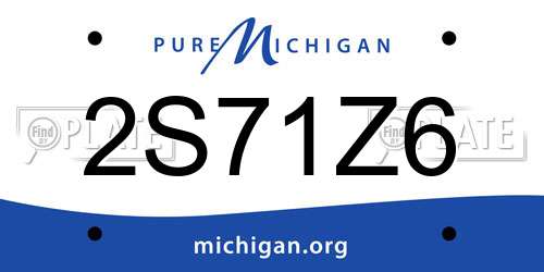2S71Z6 Michigan License Plate