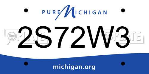 2S72W3 Michigan License Plate