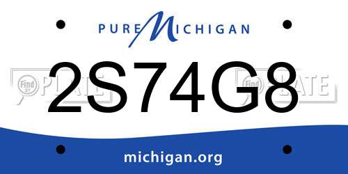 2S74G8 Michigan License Plate