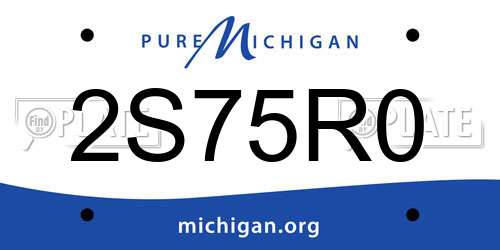 2S75R0 Michigan License Plate