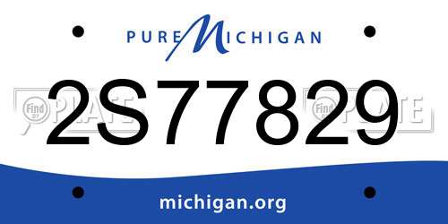 2S77829 Michigan License Plate