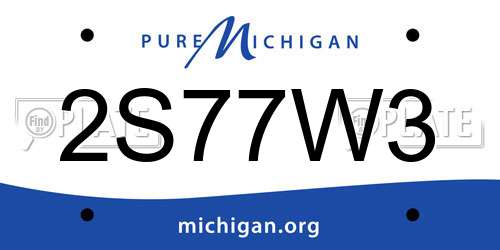 2S77W3 Michigan License Plate