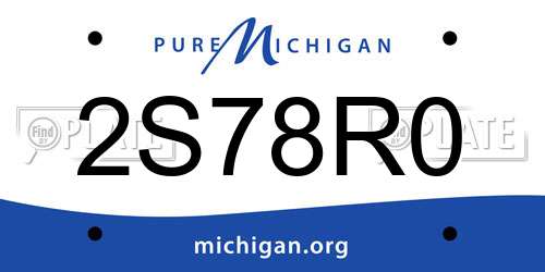 2S78R0 Michigan License Plate