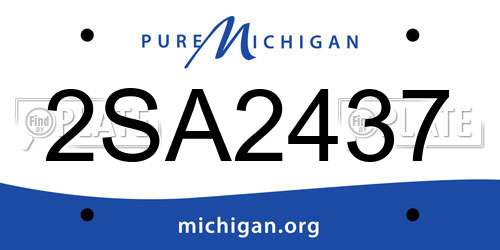 2SA2437 Michigan License Plate