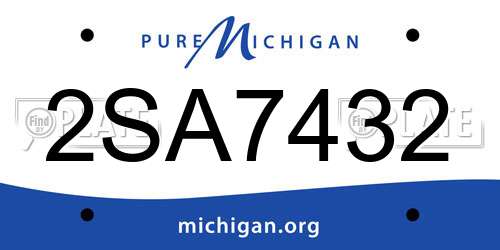 2SA7432 Michigan License Plate
