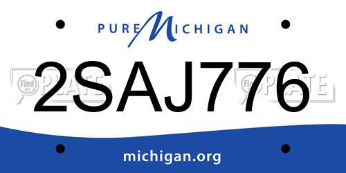 2SAJ776 Michigan License Plate