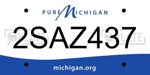 2SAZ437 Michigan License Plate