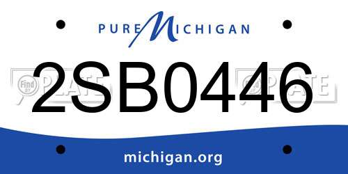 2SB0446 Michigan License Plate