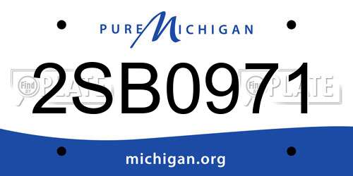 2SB0971 Michigan License Plate