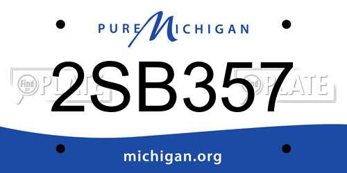 2SB357 Michigan License Plate