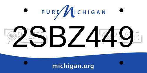 2SBZ449 Michigan License Plate