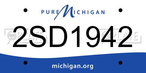 2SD1942 Michigan License Plate