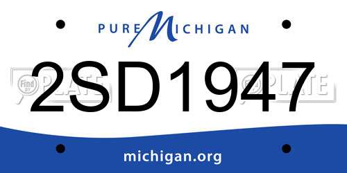 2SD1947 Michigan License Plate