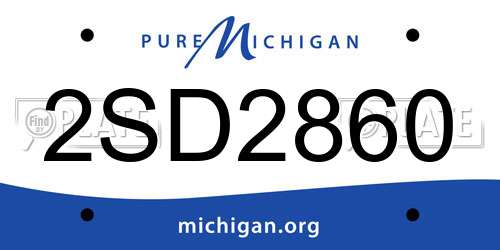 2SD2860 Michigan License Plate