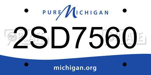 2SD7560 Michigan License Plate