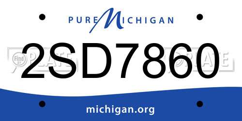2SD7860 Michigan License Plate