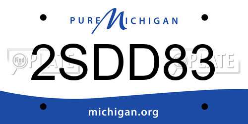 2SDD83 Michigan License Plate