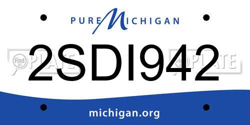 2SDI942 Michigan License Plate