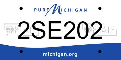 2SE202 Michigan License Plate