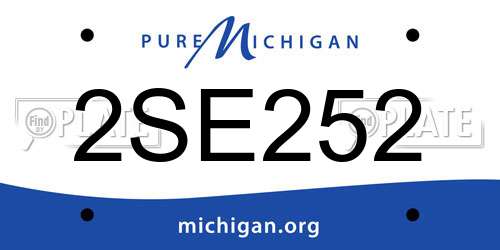 2SE252 Michigan License Plate