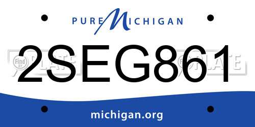 2SEG861 Michigan License Plate