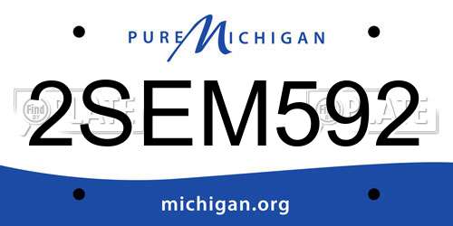 2SEM592 Michigan License Plate