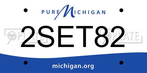 2SET82 Michigan License Plate
