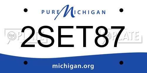 2SET87 Michigan License Plate