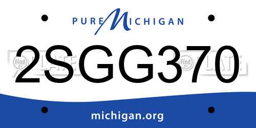 2SGG370 Michigan License Plate