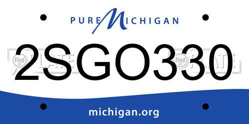 2SGO330 Michigan License Plate
