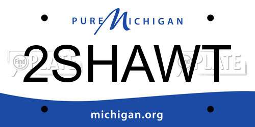 2SHAWT Michigan License Plate