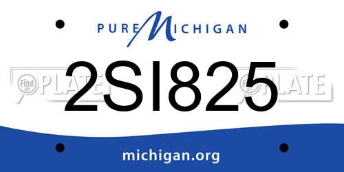 2SI825 Michigan License Plate