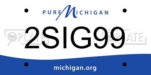 2SIG99 Michigan License Plate