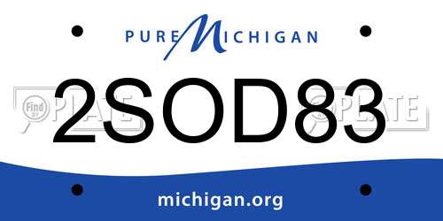 2SOD83 Michigan License Plate