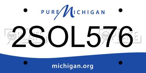 2SOL576 Michigan License Plate